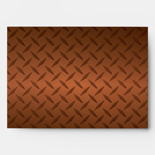 Diamondplate Look Pattern Black to Copper Fade Envelope (Front)