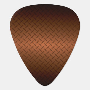 Diamondplate Look Pattern Black to Copper Fade Guitar Pick