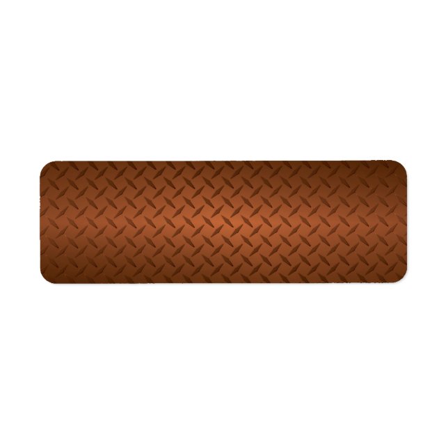 Diamondplate Look Pattern Black to Copper Fade Label (Front)