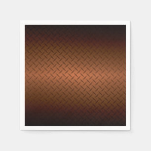 Diamondplate Look Pattern Black to Copper Fade Paper Napkins