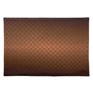 Diamondplate Look Pattern Black to Copper Fade Placemat
