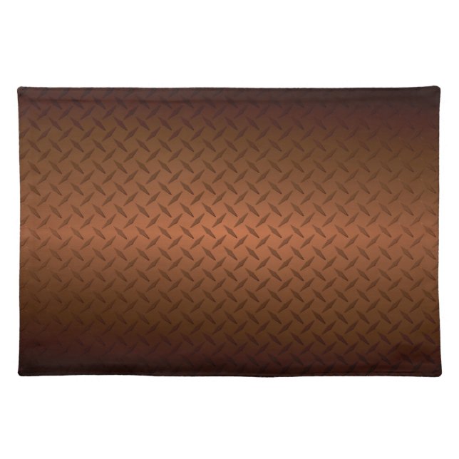 Diamondplate Look Pattern  Black to Copper Fade Placemat (Front)