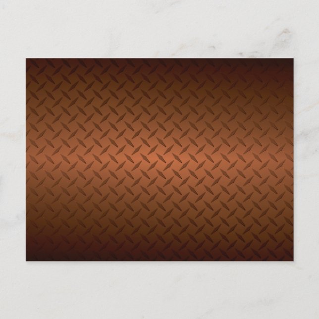 Diamondplate Look Pattern Black to Copper Fade Postcard (Front)