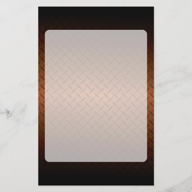 Diamondplate Look Pattern  Black to Copper Fade Stationery (Front)