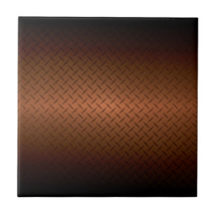 Diamondplate Look Pattern  Black to Copper Fade Tile