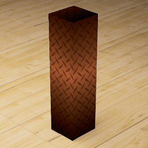 Diamondplate Look Pattern Black to Copper Fade Wine Box