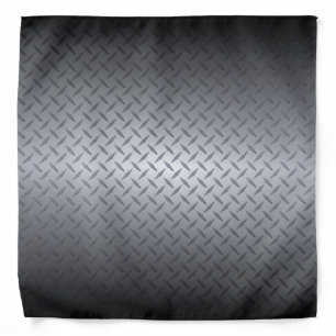 Diamondplate Pattern Black to Steel Fade Bandana