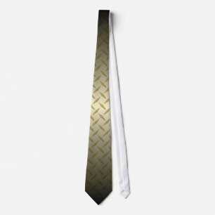 Diamondplate Pattern with Black to Gold Fade Neck Tie