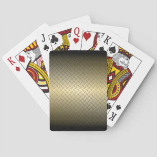 Diamondplate Pattern with Black to Gold Fade Poker Cards