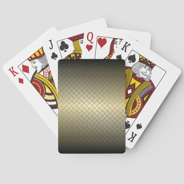 Diamondplate Pattern with Black to Gold Fade Poker Cards (Back)