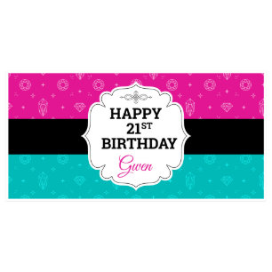 Diamonds 21st Birthday Banner Party Decor