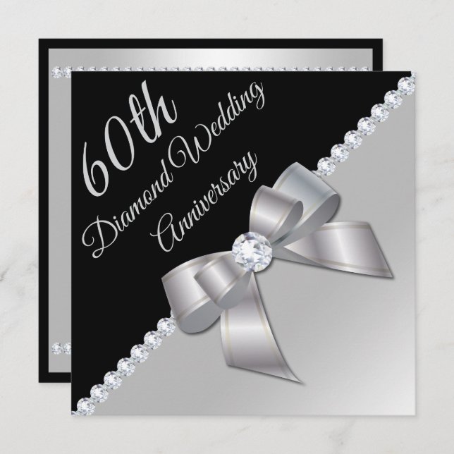 Diamonds 6oth Wedding Anniversary Invitation (Front/Back)