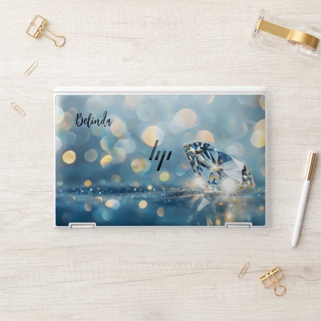  Diamonds Add Name HP Laptop Skin (Desk)