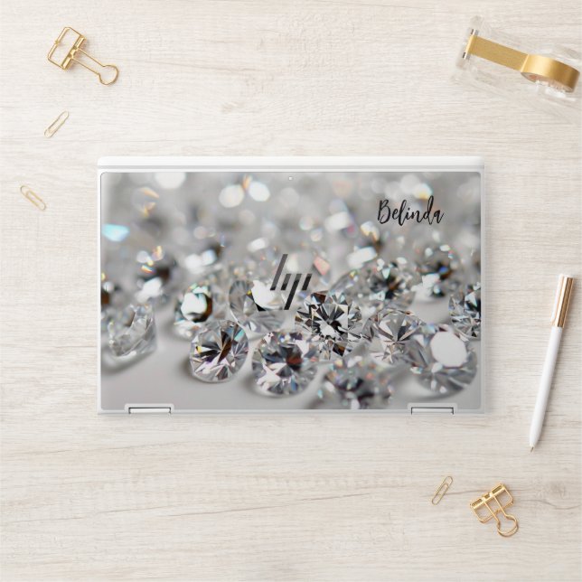  Diamonds Add Name HP Laptop Skin (Desk)