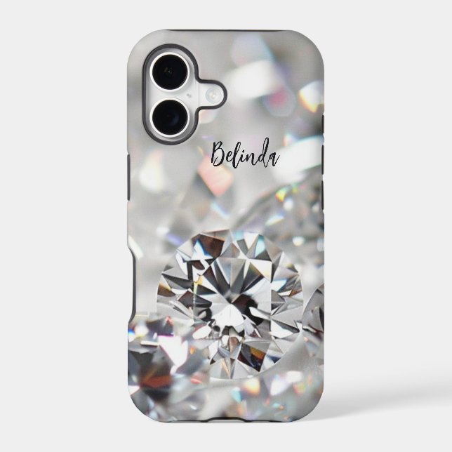  Diamonds Add Name iPhone Case (Back)
