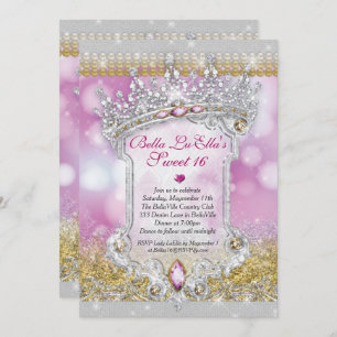 Diamonds and Bling Sweet 16 Quince Invitations