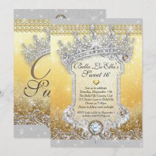 Diamonds and Bling Sweet 16 Quince Invitations