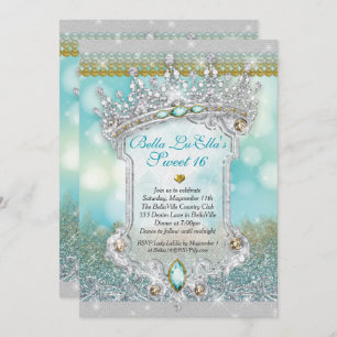 Diamonds and Bling Sweet 16 Quince Invitations