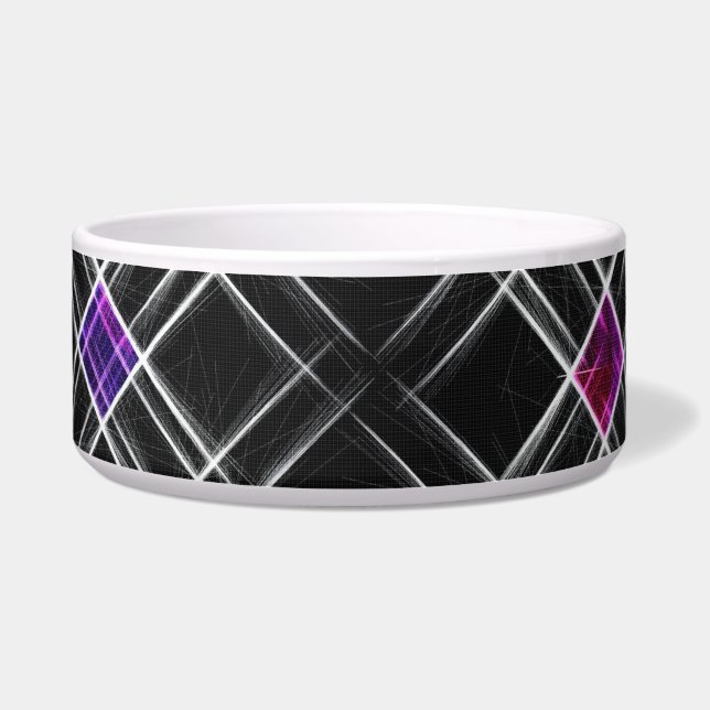 Diamonds and Crosses Ceramic Pet Bowl (Front)
