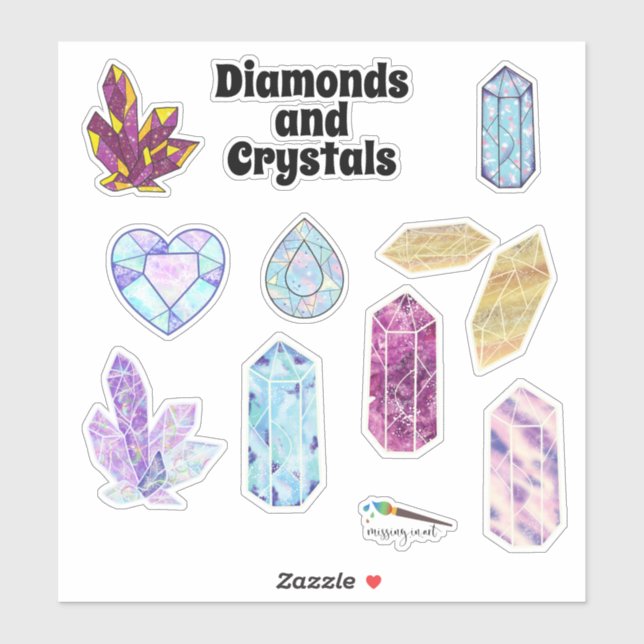 Diamonds and Crystals Sticker Pack (Sheet)