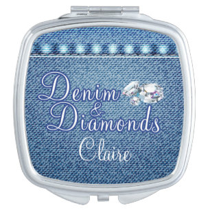 Diamonds and Denim Makeup Mirror
