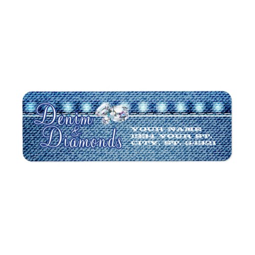 Diamonds and Denim Party Address Labels