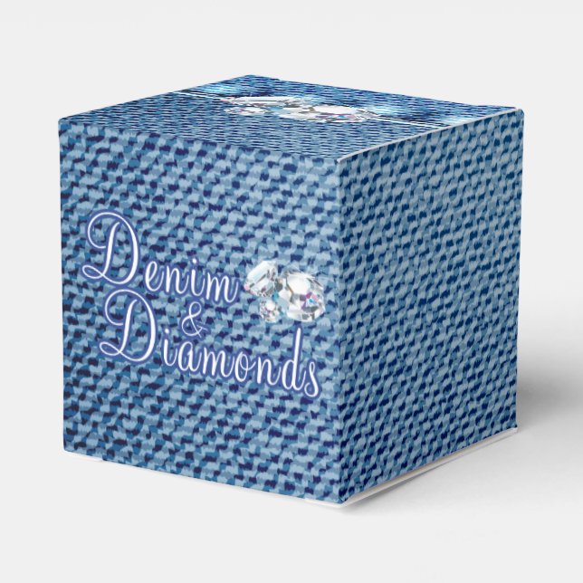 Diamonds and Denim Party Favor Boxes (Back Side)