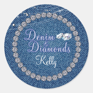 Diamonds and Denim Party Stickers