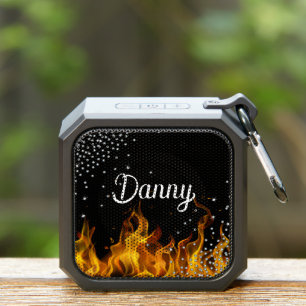 Diamonds and Fire Pattern Name Bluetooth Speaker