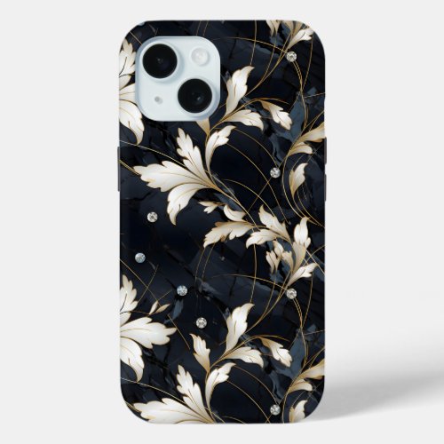 Diamonds and Flowers iPhone 15 Case