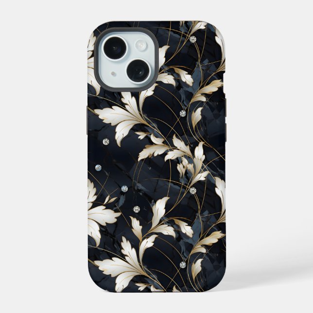 Diamonds and Flowers Iphone Case (Back)