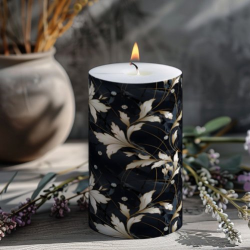Diamonds and Flowers Pillar Candle