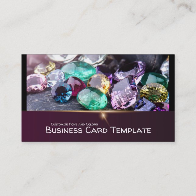 Diamonds and Gemstones Jewelry Business Card (Front)