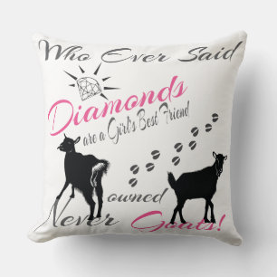 Diamonds and Goats Throw Pillow
