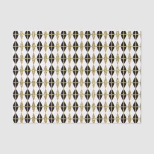 Diamonds and Gold Grid Tissue Paper