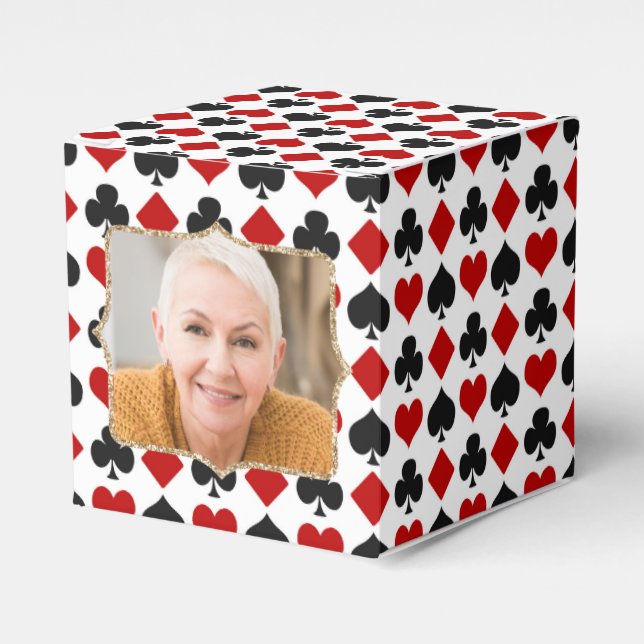 Diamonds and Hearts Photo Template Favor Boxes (Front Side)