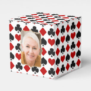 Diamonds and Hearts Vertical Photo Template Favor Boxes