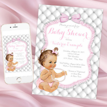 Diamonds And Pearls Baby Shower Invitation by The_Vintage_Boutique at Zazzle