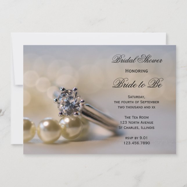 Diamonds and Pearls Bridal Shower Invitation (Front)