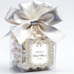Diamonds and Pearls Bridal Shower Square Sticker<br><div class="desc">The Diamonds and Pearls Bridal Shower is a stunning embodiment of elegance and sophistication, designed to captivate and enchant. This exquisite item is a perfect choice for a bride-to-be who cherishes the classic beauty of timeless jewelry and desires to set a luxurious tone for her bridal shower. Click on the...</div>