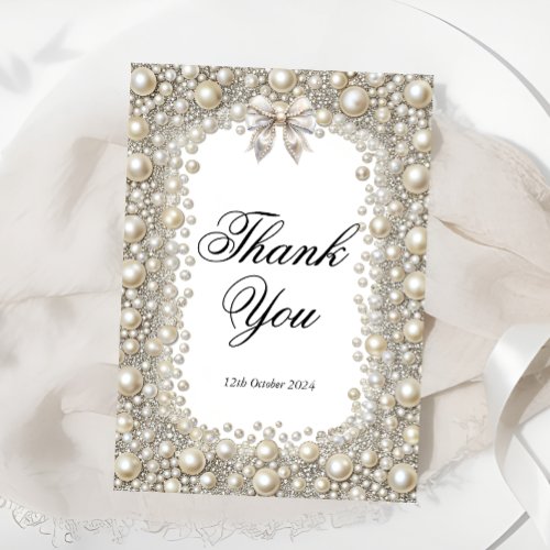 Diamonds and Pearls Bridal Shower Thank You Card