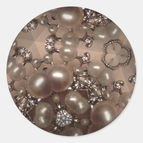 Diamonds and pearls classic round sticker