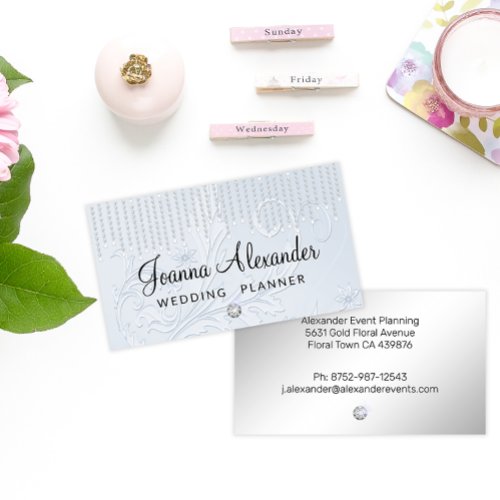 Diamonds and Pearls Elegant Wedding Planner Business Card