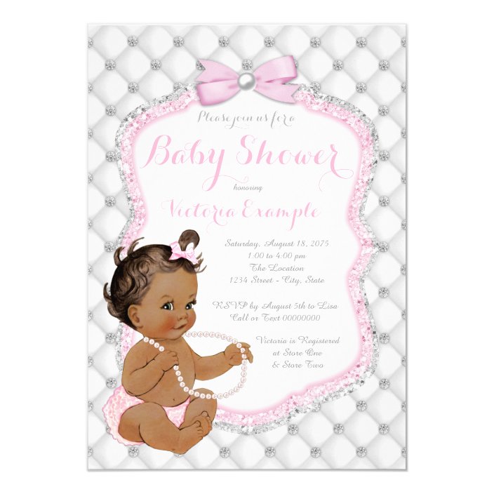 diamonds and pearls baby shower invitations