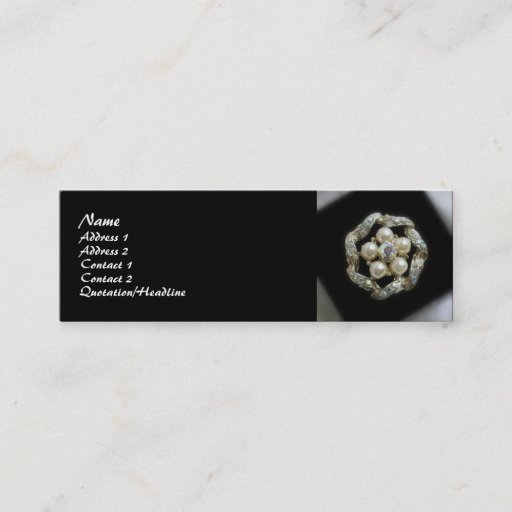 Customizable Diamonds and Pearls Business Card Template