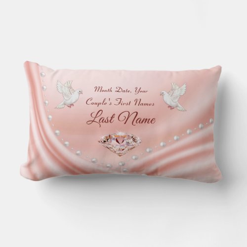 Diamonds and Pearls Personalized Wedding Pillow