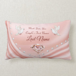 Diamonds and Pearls Personalized Wedding Pillow