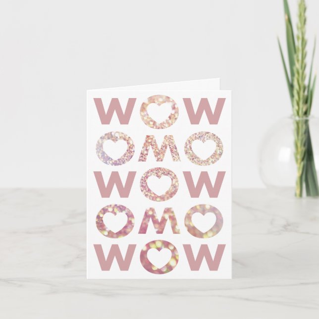 Diamonds and Pink WOW MOM Mother's Day Card (Front)