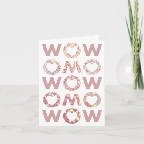 Diamonds and Pink WOW MOM Mothers Day Card