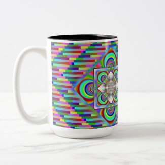 Diamonds and Rainbows Two-Tone Coffee Mug